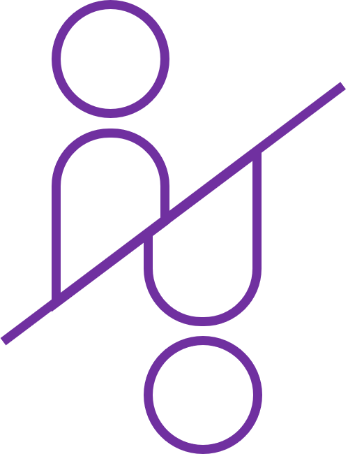 An icon of a person mirrored vertically