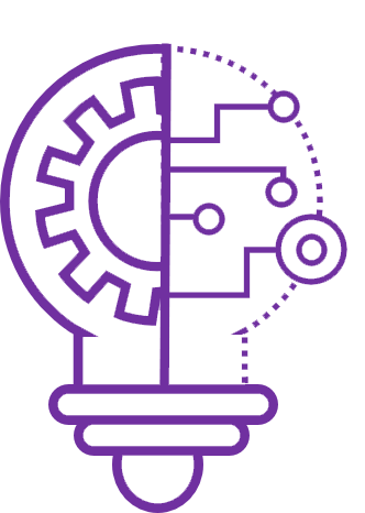 Lightbulb with half a gear and electronic connections