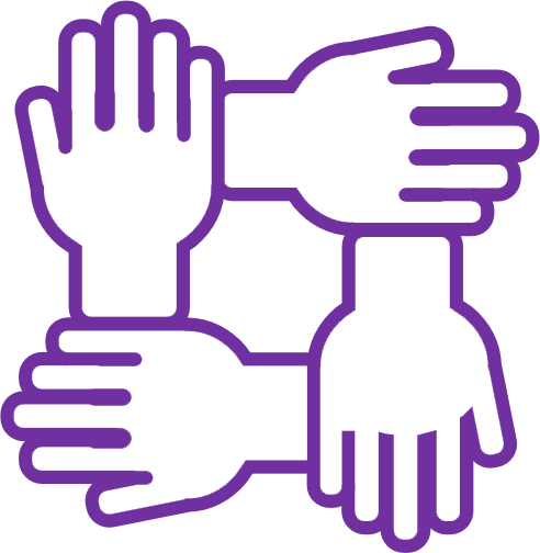 Hands that take each others wrist and form a rectangular shape