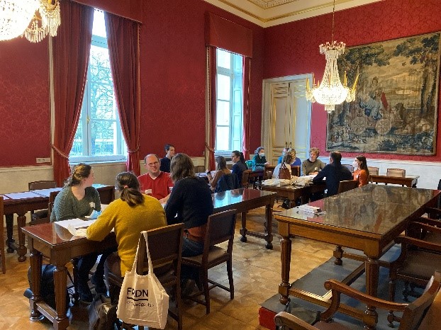 FRDN networkday 2022: attendees divided in groups to discuss OS 